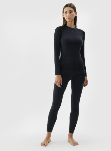 Women's seamless thermal underwear with merino wool (bottom) - black - Size M/L photo