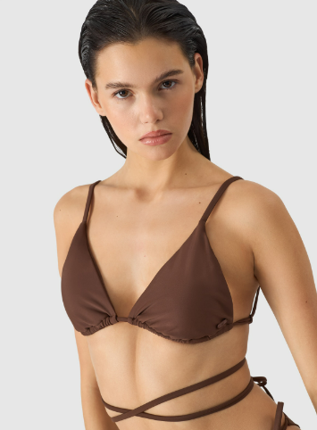 Top de baie bikini pentru femei - maro - brun - Mărimea XS photo