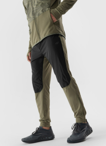 Men's quick-drying running pants - olive/khaki - Size L photo