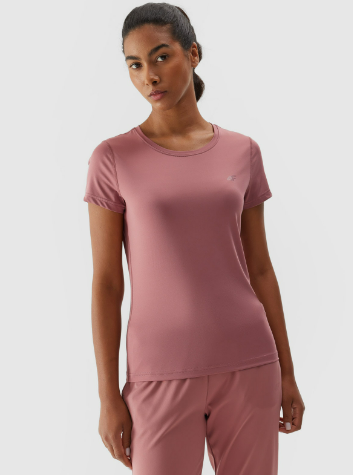 Women's quick-drying training T-shirt with recycled material - pink  - Size S photo