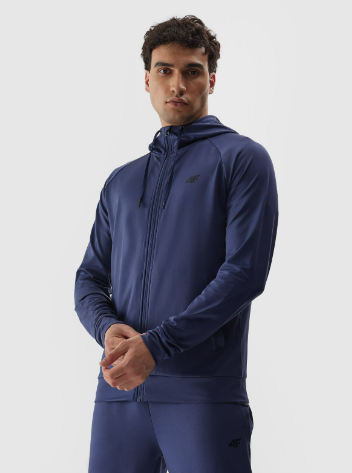 Men's zip-up training hoodie with recycled materials - navy blue - Size M photo