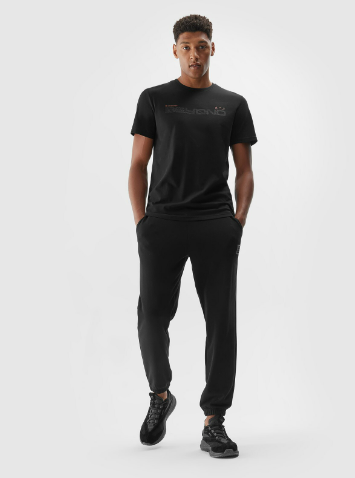 Men's organic cotton joggers sweatpants - black - Size 3XL photo