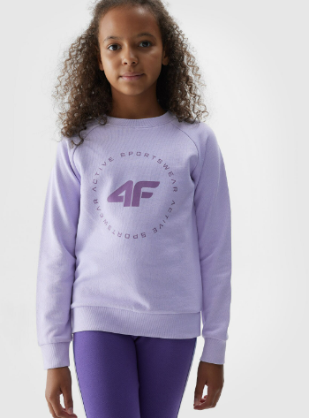 Girl's pullover sweatshirt without hood - violet - Size 158 photo