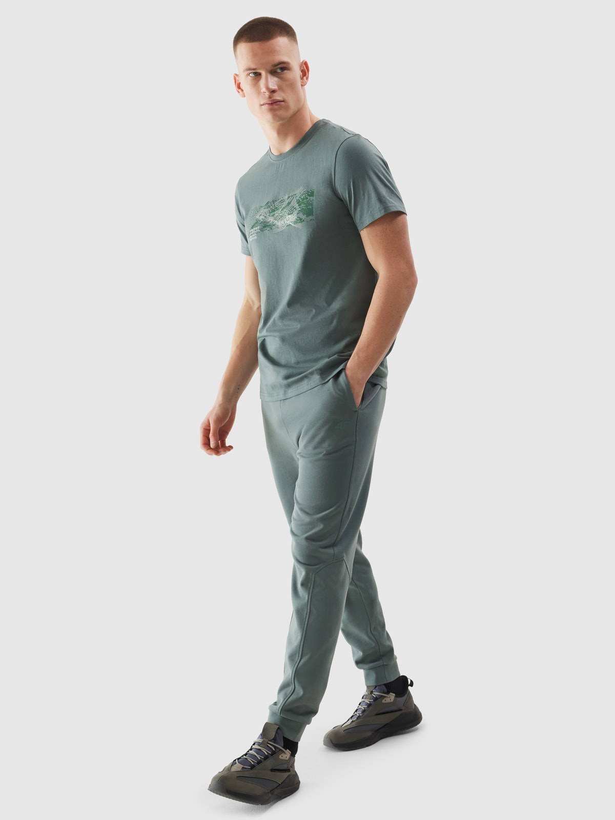 Pantaloni jogger de trening pentru bărbați - verde măsliniu / khaki - Mărimea M photo