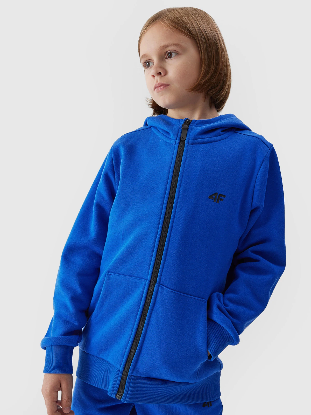 Boy's zip-up hoodie - BLUE - Size 164 photo