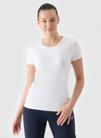 product Tricou slim cu imprimeu pentru femei - alb - Mărimea M