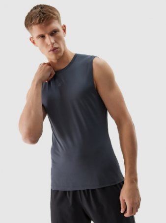 product Tank top de antrenament regular din materiale reciclate pentru bărbați - culoarea grafit - gri - Mărimea M