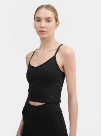 Crop top slim neted pentru femei - negru - Mărimea M/L photo