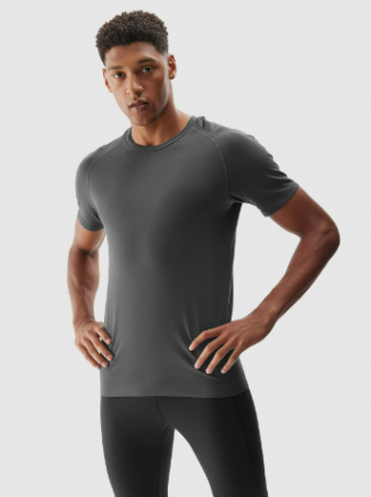 Men's slim quick-drying running T-shirt - grey - Size S/M photo