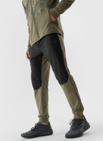 Men's quick-drying running pants - olive/khaki - Size L Recomandăm 