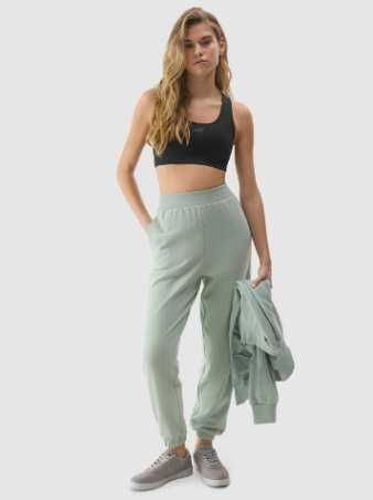 product Pantaloni jogger de trening cu bumbac organic pentru femei - verzi - Mărimea L