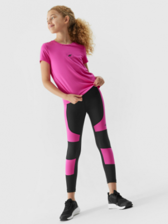 Girl's quick-drying sports leggings  - black - Size 158/164 Recomandăm 