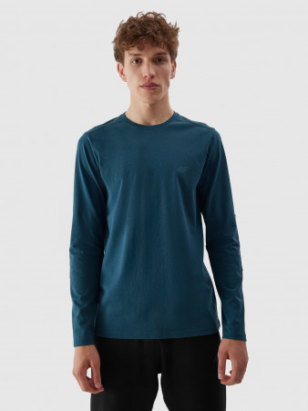 Tricou cu mânecă lungă regular neted pentru bărbați - turcoaz - Mărimea XL photo